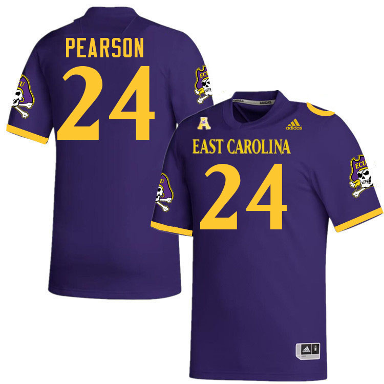 #24 Kyler Pearson East Carolina Pirates College Football Jersey Stitched-Purple